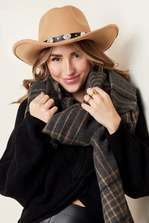 Fedora hat with cool details Green Polyester h5 Picture3